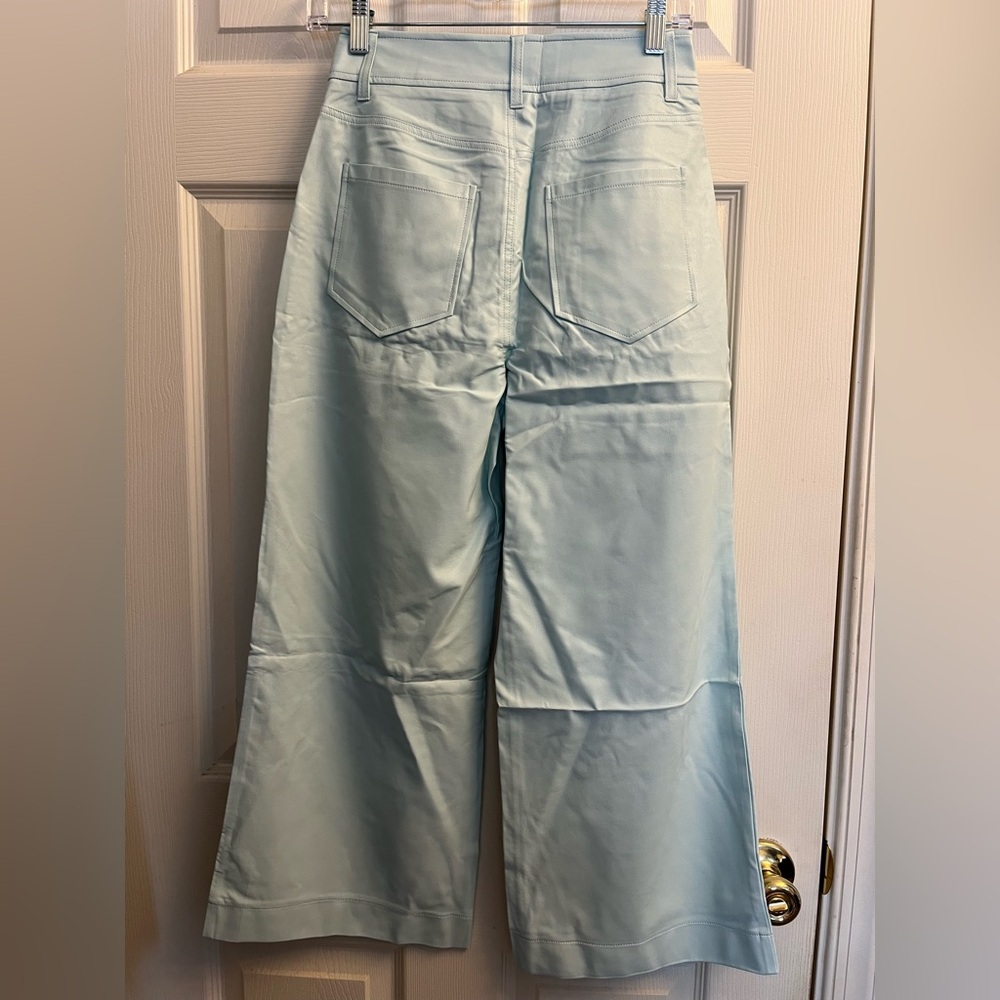 VENUS Women’s Soft Blue Faux Leather Wideleg Pants New Size 2 - Picture 5 of 5